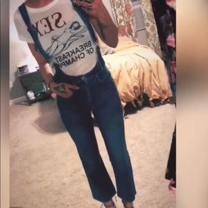 Size 26 asos cropped blue denim overalls never worn